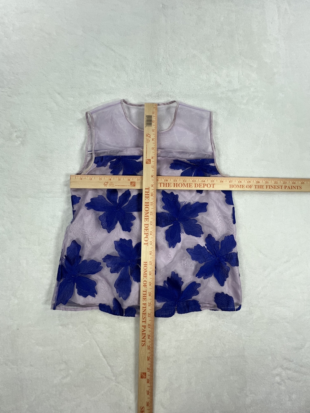 Rebecca Taylor Lavender Blue Floral Applique Sleeveless Blouse Top 6 215035T248 - Picture 7 of 7